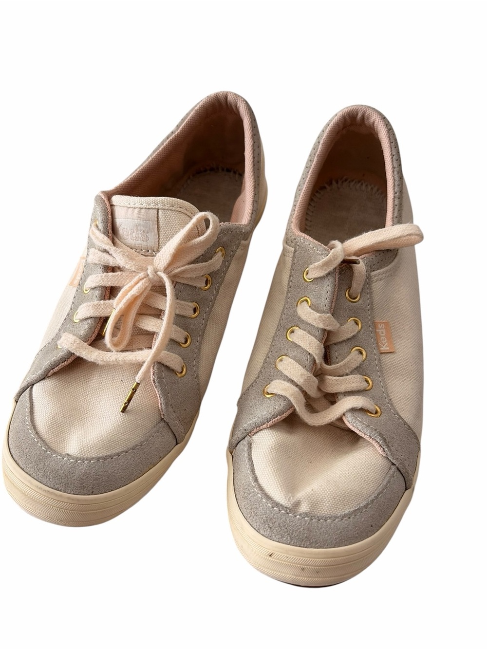 Keds Canvas & Suede Low Tops in Cream, Taupe & Soft Pink